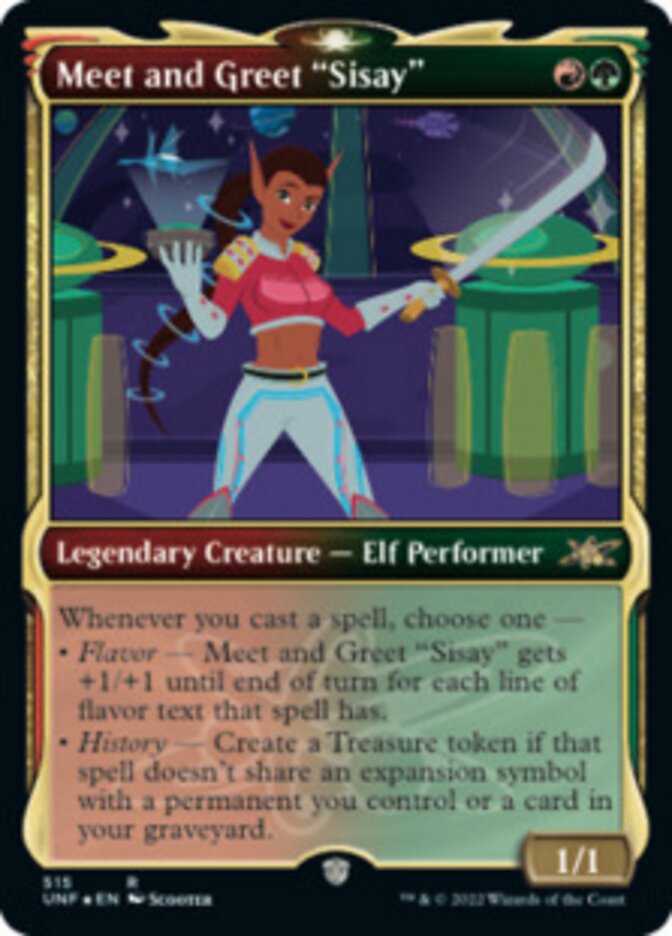 Meet and Greet "Sisay" (Showcase) (Galaxy Foil) [Unfinity] | Deep Dive Games St. Marys