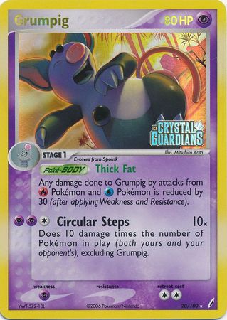 Grumpig (20/100) (Stamped) [EX: Crystal Guardians] | Deep Dive Games St. Marys