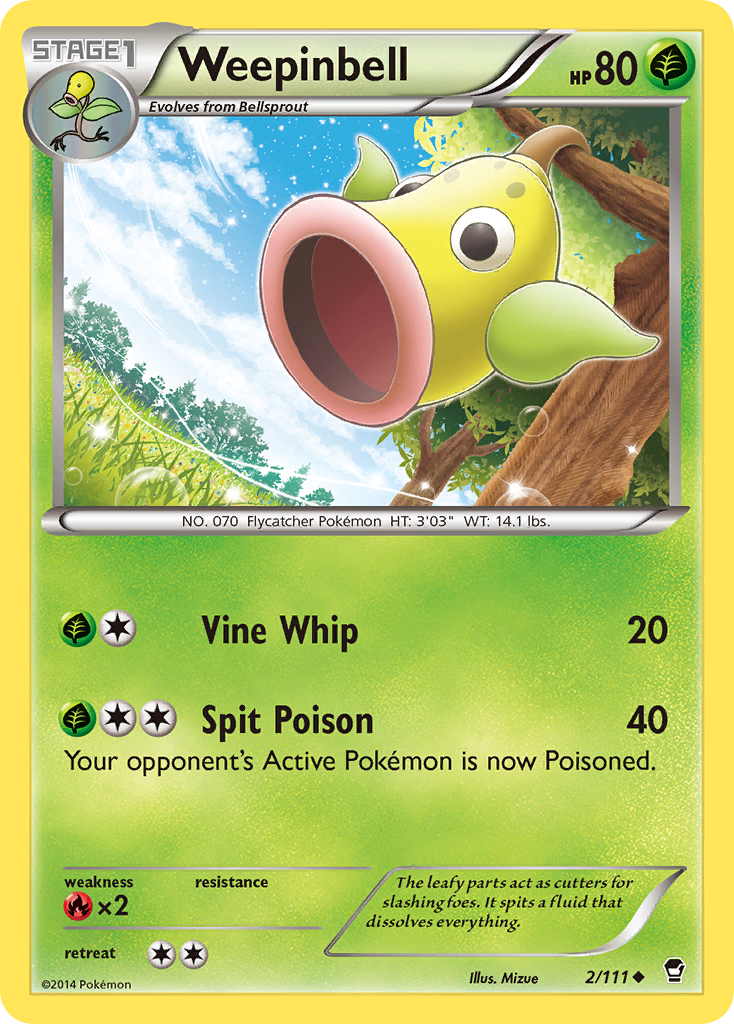 Weepinbell (2/111) [XY: Furious Fists] | Deep Dive Games St. Marys