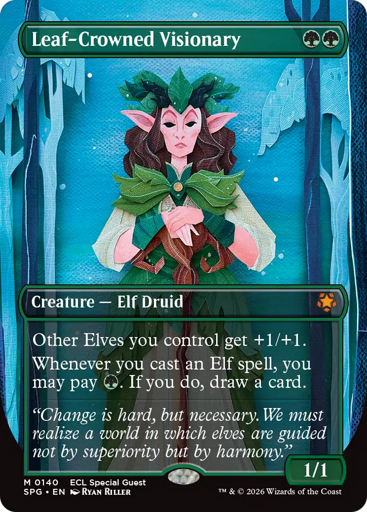 Leaf-Crowned Visionary (Borderless) [Lorwyn Eclipsed Special Guests] | Deep Dive Games St. Marys