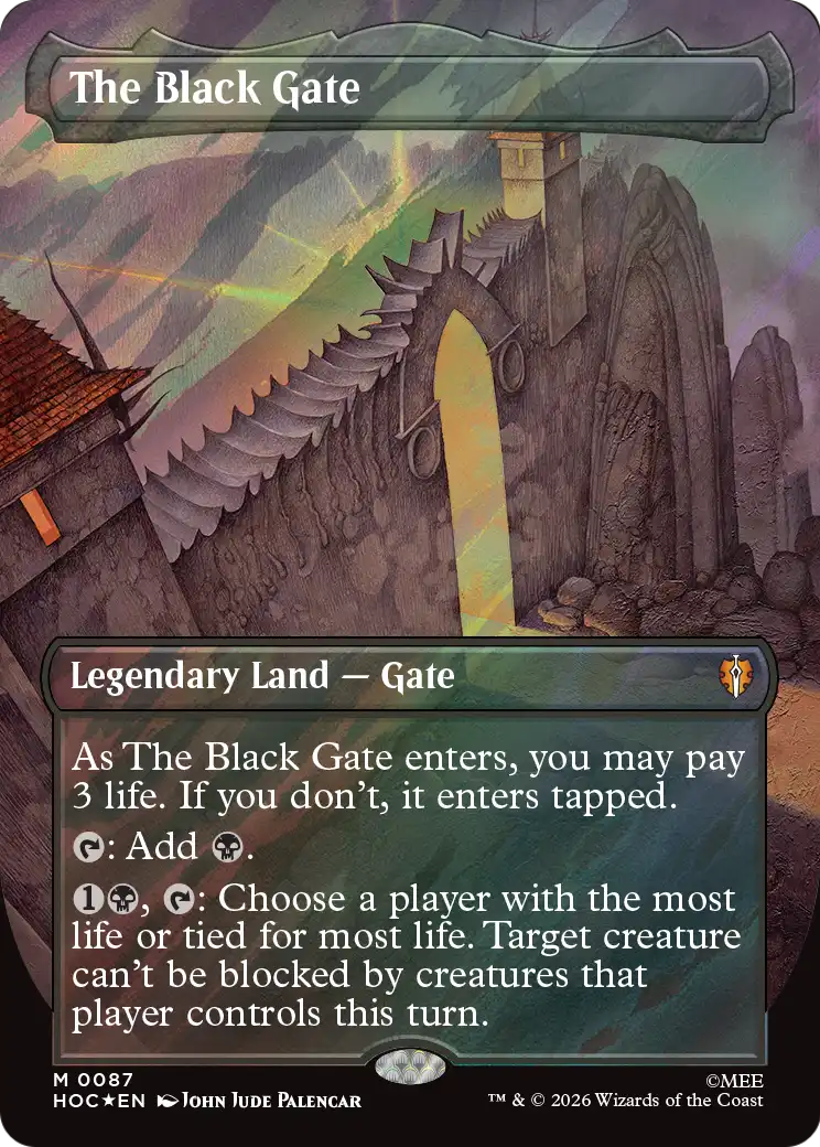 The Black Gate (Borderless) (Surge Foil) [The Hobbit: Eternal-Legal] | Deep Dive Games St. Marys
