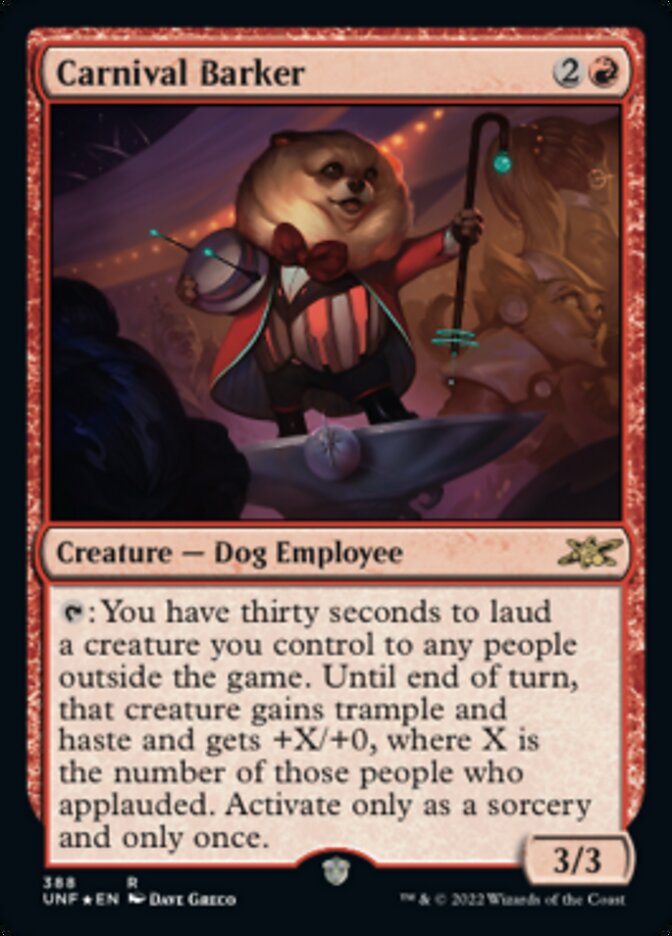 Carnival Barker (Galaxy Foil) [Unfinity] | Deep Dive Games St. Marys
