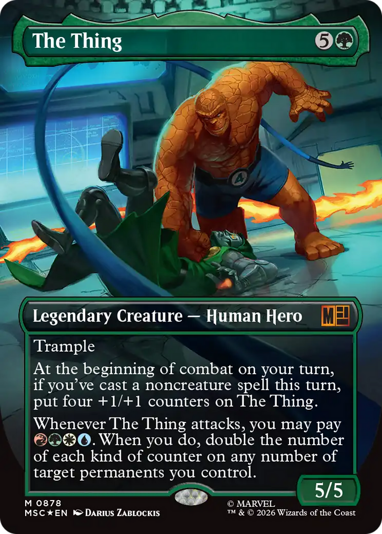The Thing (Borderless) (Surge Foil) [Marvel Super Heroes Commander] | Deep Dive Games St. Marys
