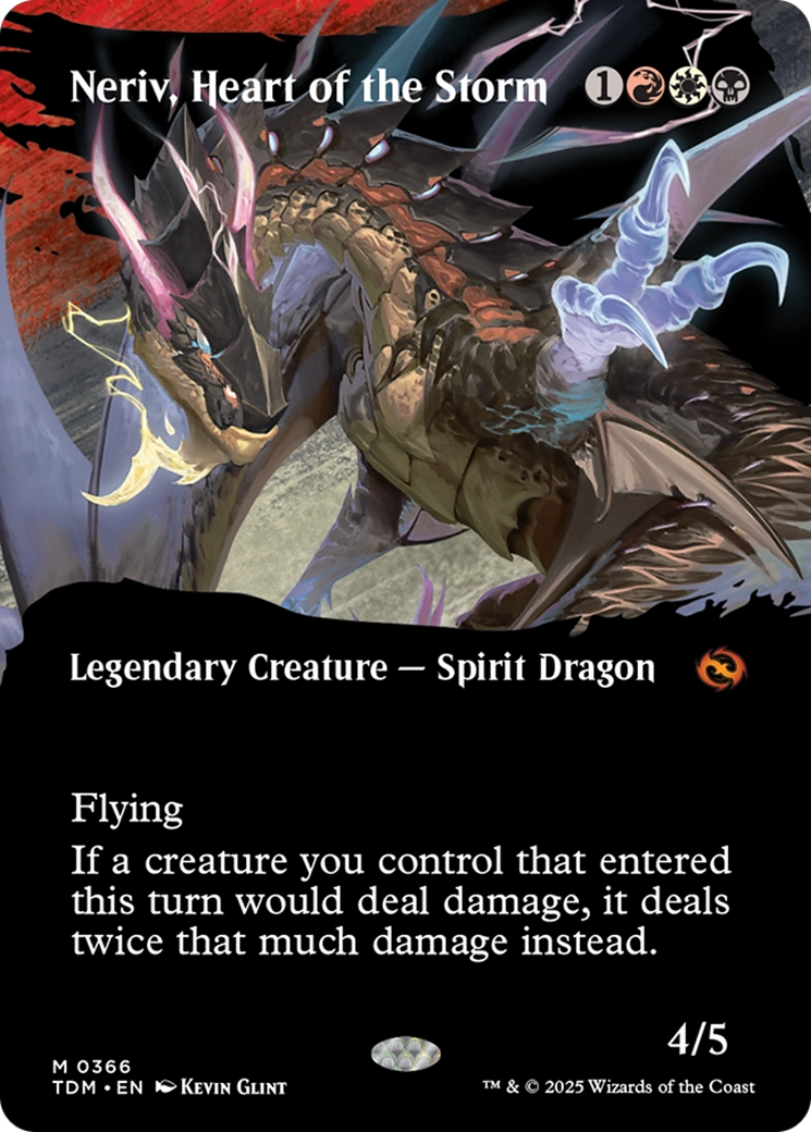 Neriv, Heart of the Storm (Borderless) [Tarkir: Dragonstorm] | Deep Dive Games St. Marys