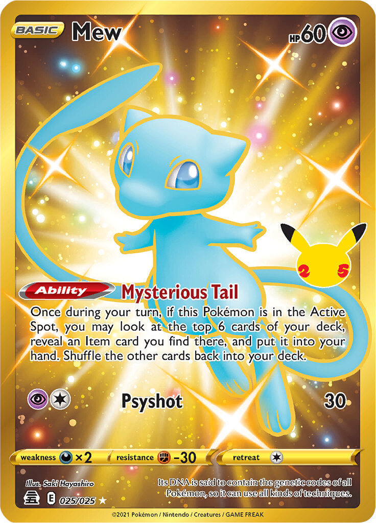 Mew (025/025) (Gold) [Celebrations: 25th Anniversary] | Deep Dive Games St. Marys