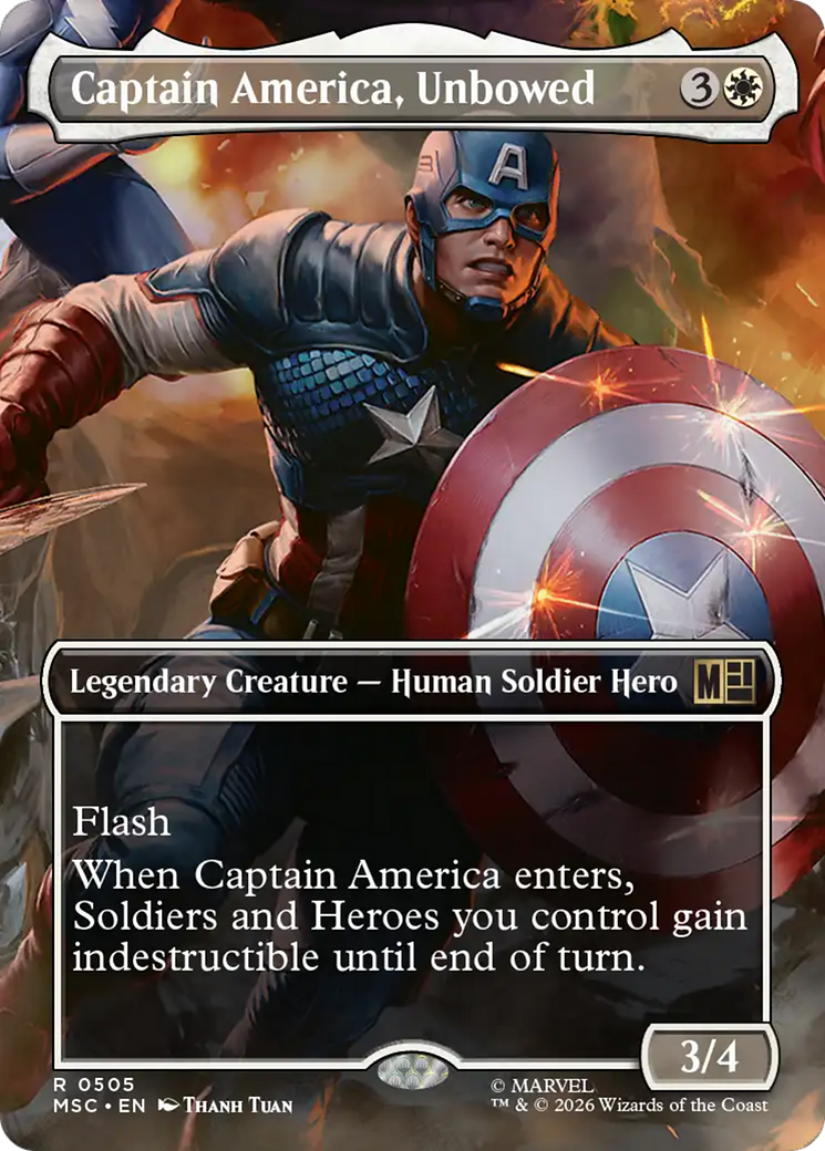 Captain America, Unbowed (Borderless) [Marvel Super Heroes Commander] | Deep Dive Games St. Marys