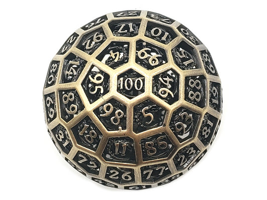 Old School Dice D100 50mm Hollow - Dragon's Head - Spectral | Deep Dive Games St. Marys