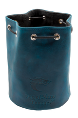 Old School Dice: Ultimate Bag of Many Pouches Dice Bag - Blue Leather | Deep Dive Games St. Marys