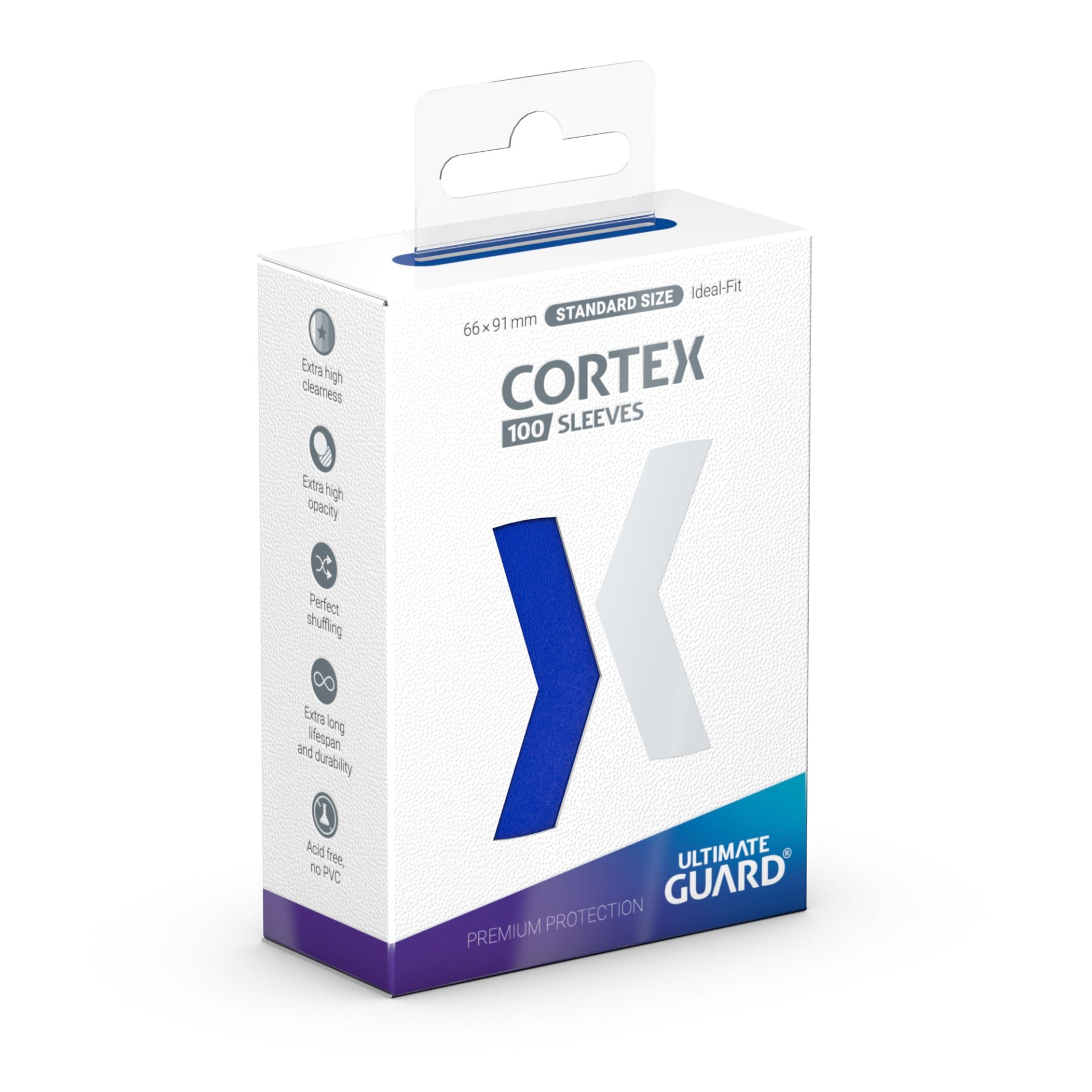 Ultimate Guard Cortex Glossy 100 Count Sleeves: Blue | Deep Dive Games St. Marys