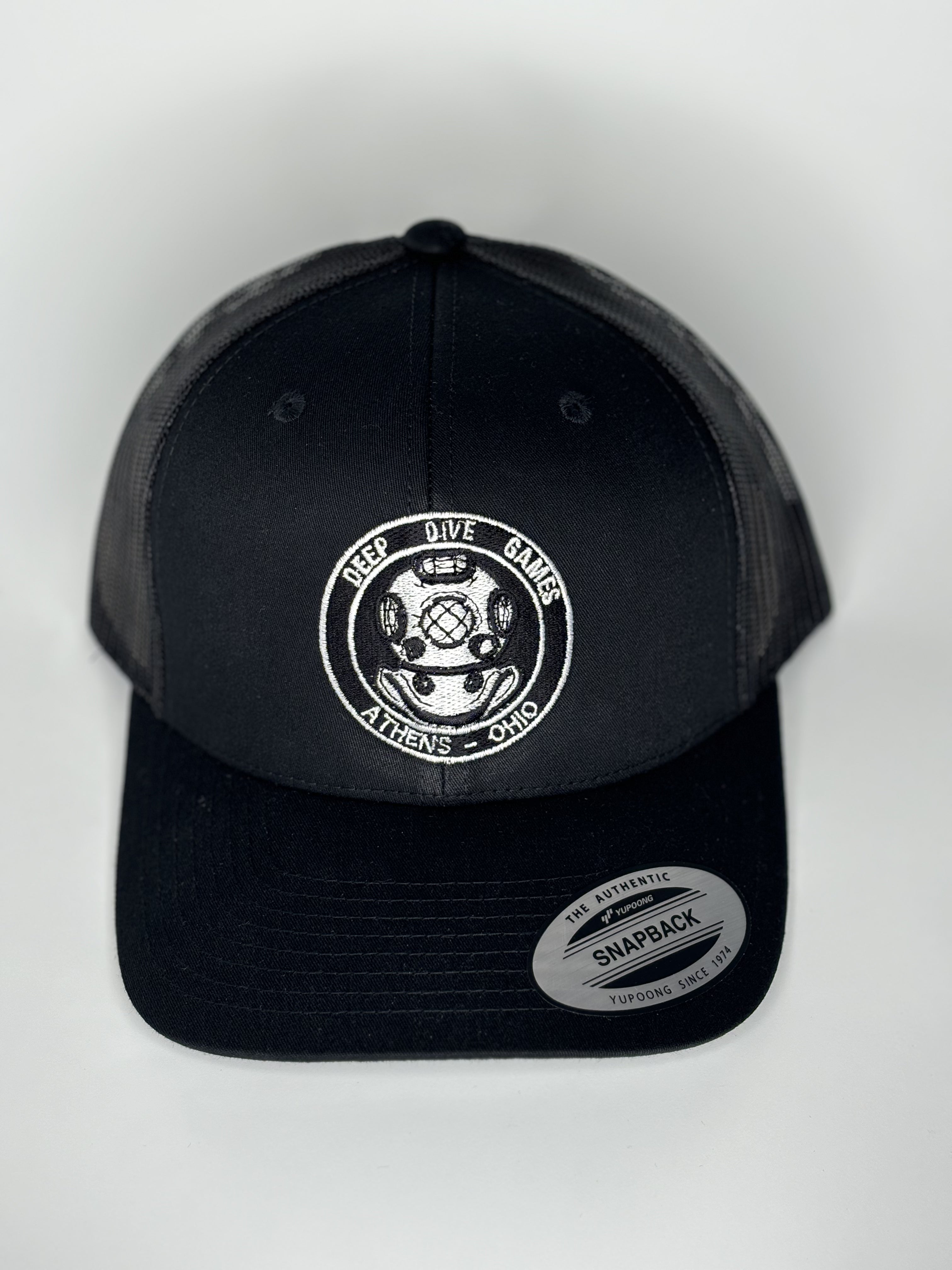 Black Washed Garment Trucker Hat | Deep Dive Games St. Marys