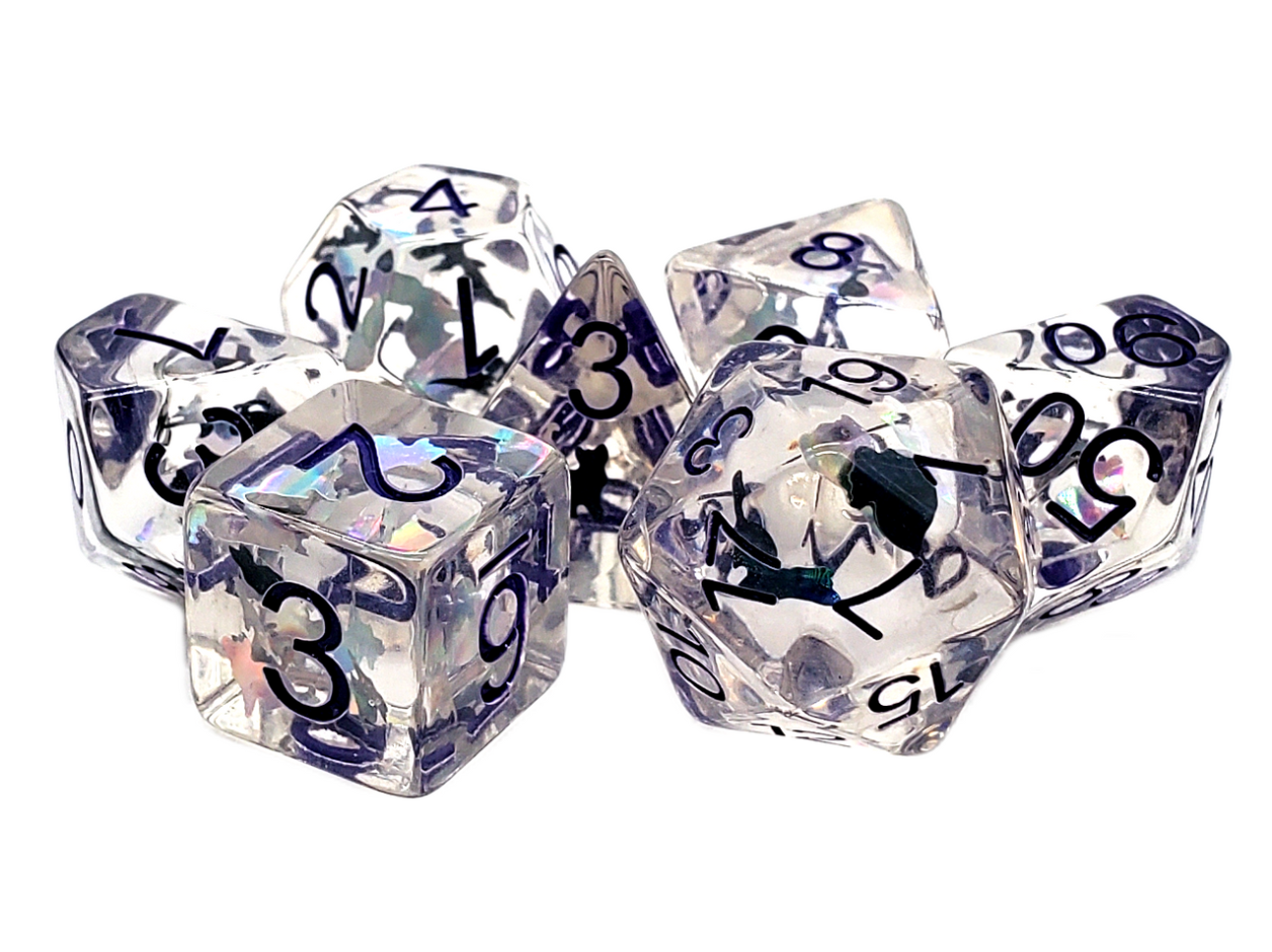 Old School 7 Piece DnD RPG Dice Set: Animal Kingdom - Happy Halloween! | Deep Dive Games St. Marys