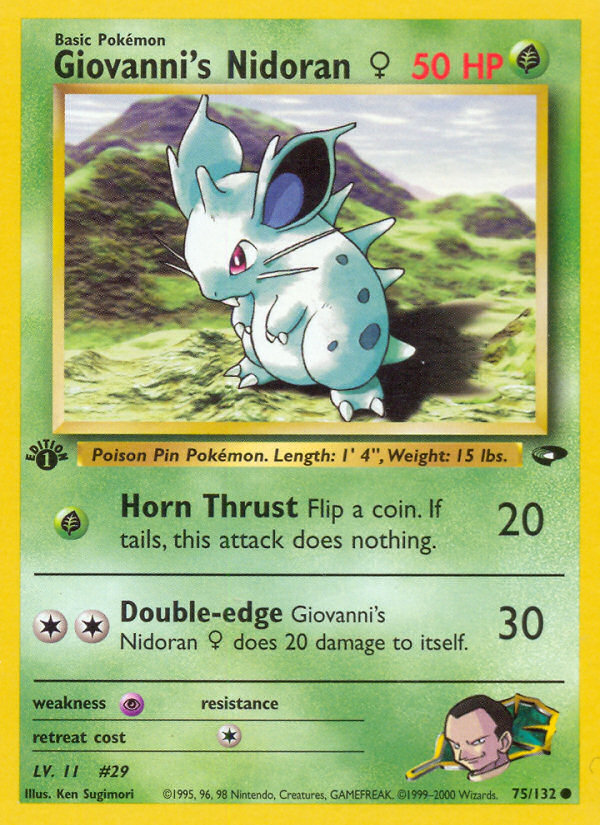 Giovanni's Nidoran (75/132) (Female) [Gym Challenge 1st Edition] | Deep Dive Games St. Marys