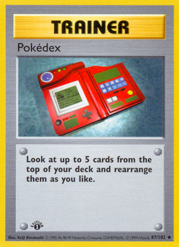 Pokedex (87/102) (Shadowless) [Base Set 1st Edition] | Deep Dive Games St. Marys
