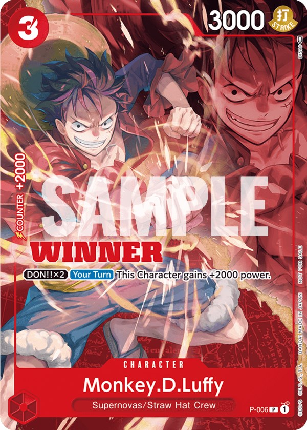 Monkey.D.Luffy (P-006) (Winner Pack Vol. 1) [One Piece Promotion Cards] | Deep Dive Games St. Marys