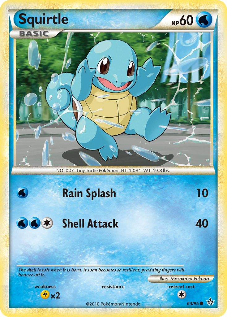 Squirtle (63/95) [HeartGold & SoulSilver: Unleashed] | Deep Dive Games St. Marys