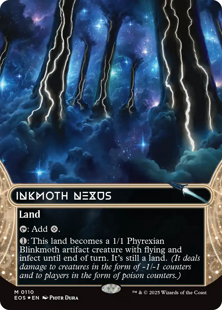 Inkmoth Nexus (0110) (Borderless) (Galaxy Foil) [Edge of Eternities: Stellar Sights] | Deep Dive Games St. Marys
