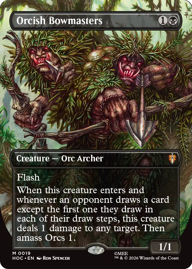 Orcish Bowmasters (Borderless) (Surge Foil) [The Hobbit: Eternal-Legal] | Deep Dive Games St. Marys