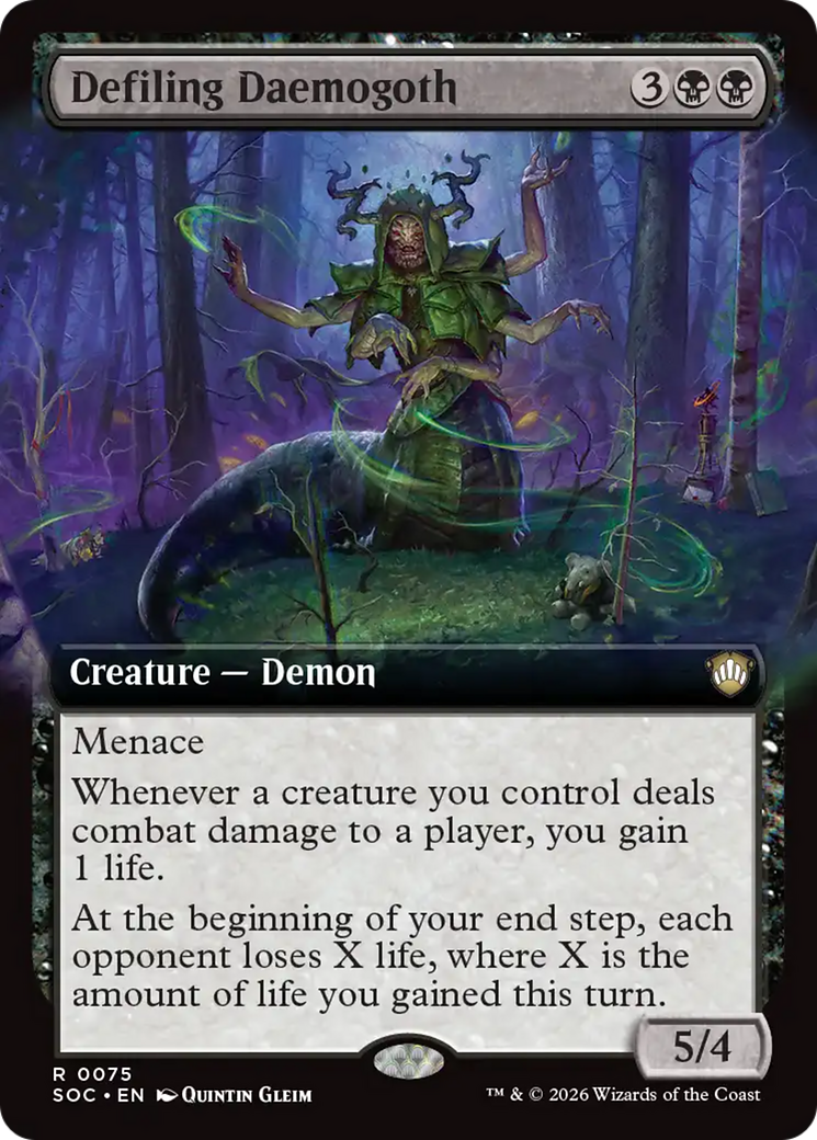 Defiling Daemogoth (Extended Art) [Secrets of Strixhaven Commander] | Deep Dive Games St. Marys