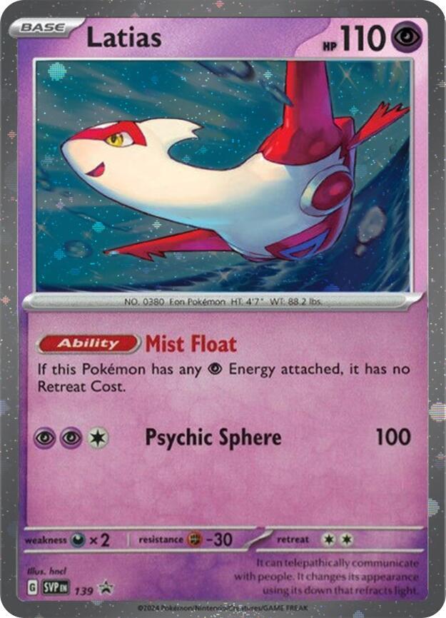 Latias (SVP139) (Cosmo Holo) [Scarlet & Violet: Black Star Promos] | Deep Dive Games St. Marys