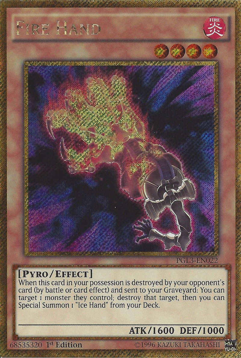 Fire Hand [PGL3-EN022] Gold Secret Rare | Deep Dive Games St. Marys