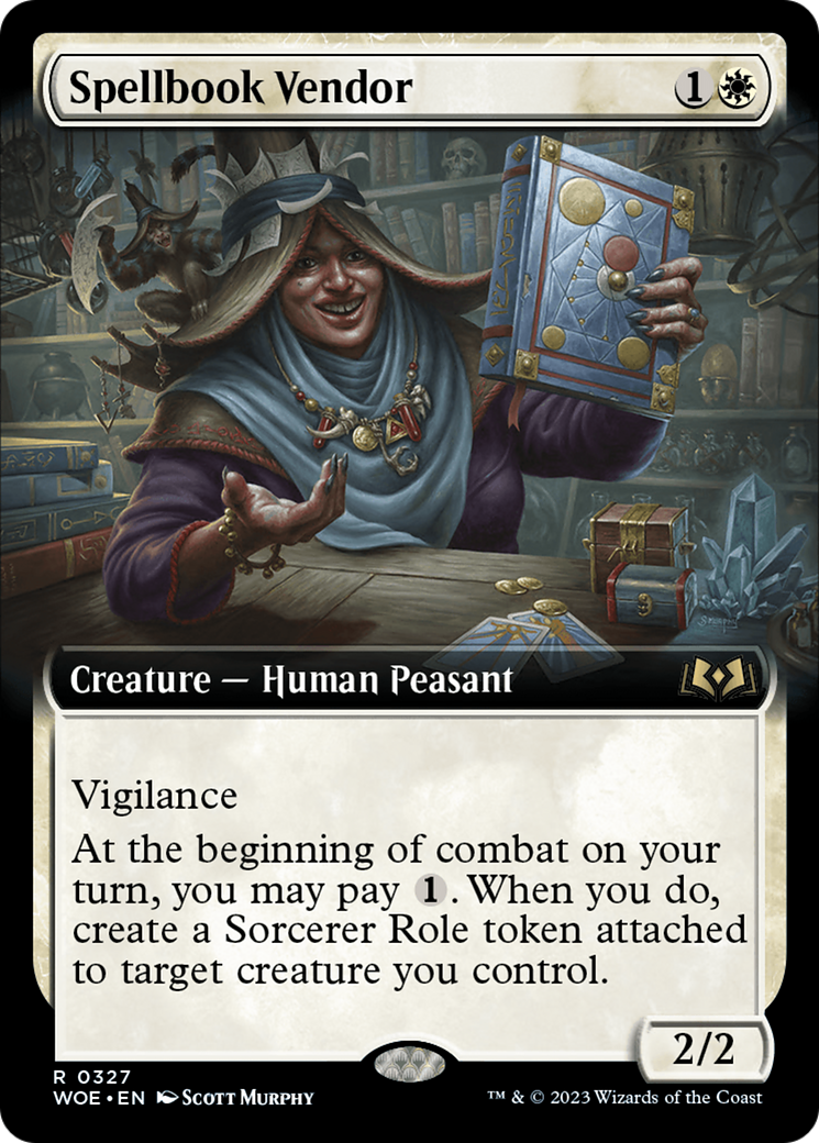 Spellbook Vendor (Extended Art) [Wilds of Eldraine] | Deep Dive Games St. Marys