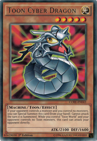 Toon Cyber Dragon [CORE-EN043] Rare | Deep Dive Games St. Marys