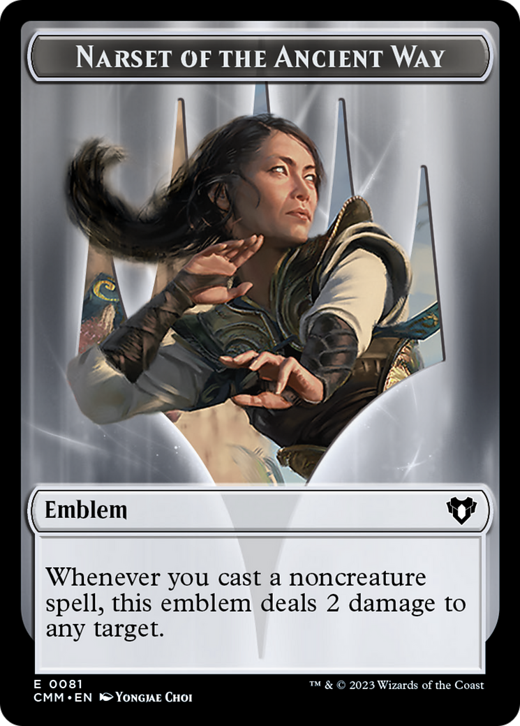 Narset of the Ancient Way Emblem // Wizard Double-Sided Token [Commander Masters Tokens] | Deep Dive Games St. Marys