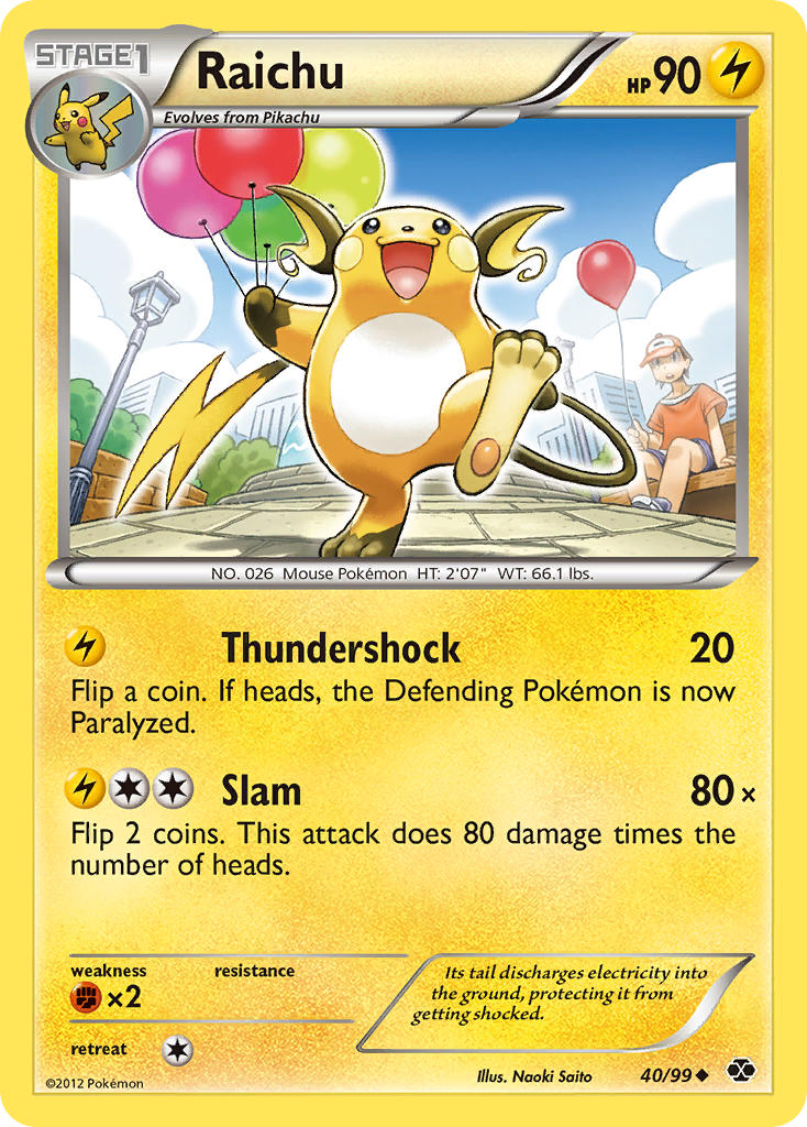 Raichu (40/99) [Black & White: Next Destinies] | Deep Dive Games St. Marys