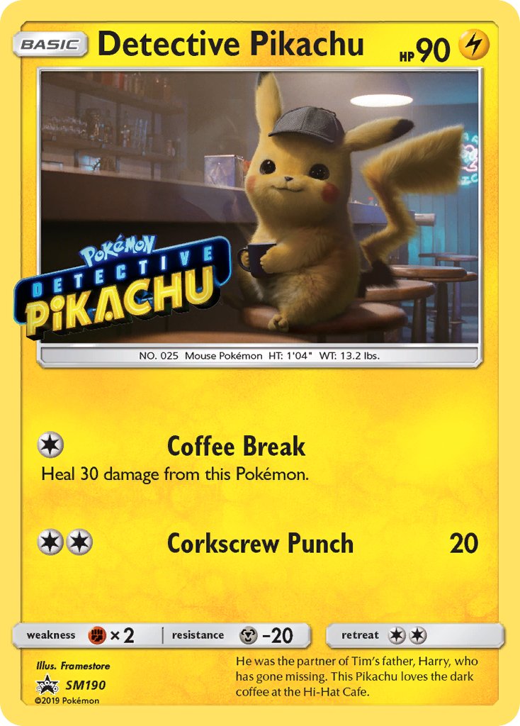Detective Pikachu (SM190) (Stamped) [Sun & Moon: Black Star Promos] | Deep Dive Games St. Marys