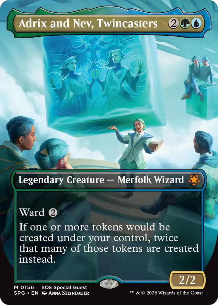 Adrix and Nev, Twincasters (Borderless) [Secrets of Strixhaven Special Guests] | Deep Dive Games St. Marys