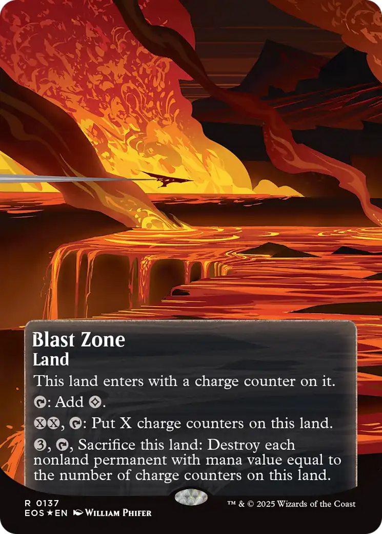 Blast Zone (0137) (Borderless) (Galaxy Foil) [Edge of Eternities: Stellar Sights] | Deep Dive Games St. Marys