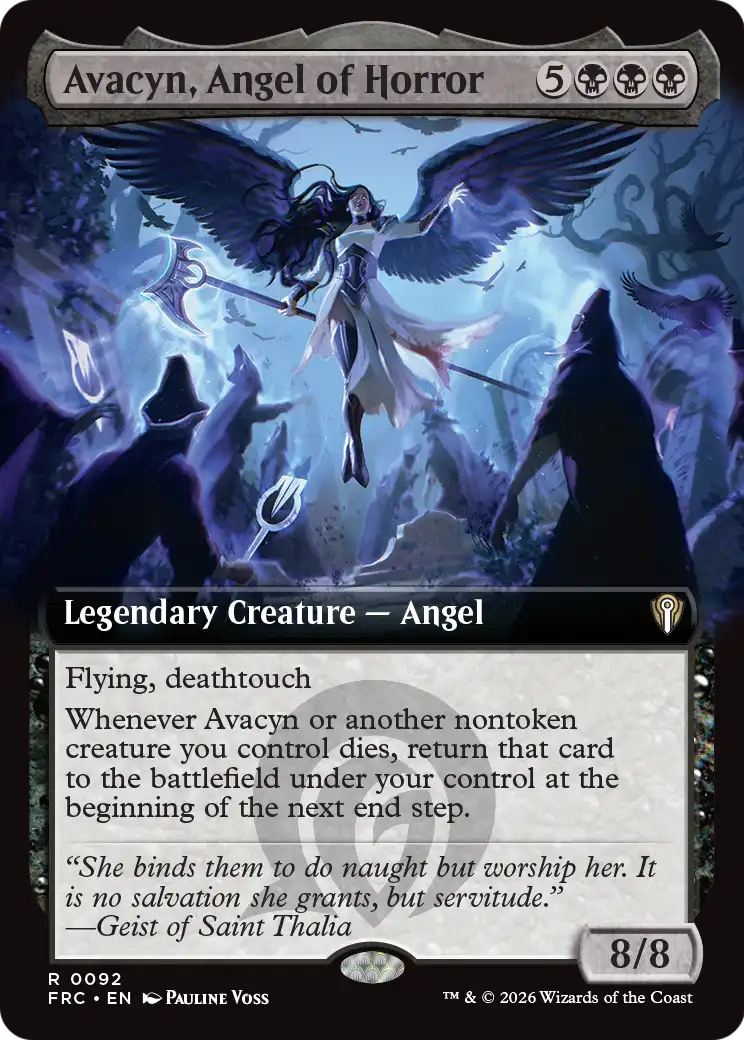 Avacyn, Angel of Horror (Extended Art) [Reality Fracture Commander] | Deep Dive Games St. Marys