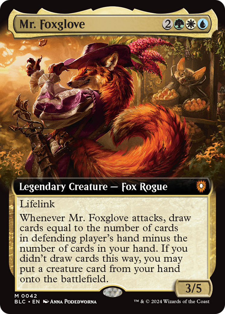 Mr. Foxglove (Extended Art) [Bloomburrow Commander] | Deep Dive Games St. Marys