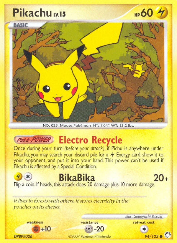 Pikachu (94/123) [Diamond & Pearl: Mysterious Treasures] | Deep Dive Games St. Marys