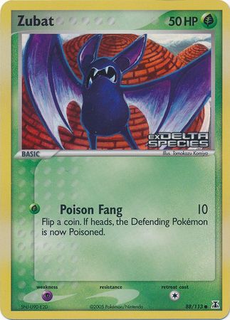 Zubat (88/113) (Stamped) [EX: Delta Species] | Deep Dive Games St. Marys