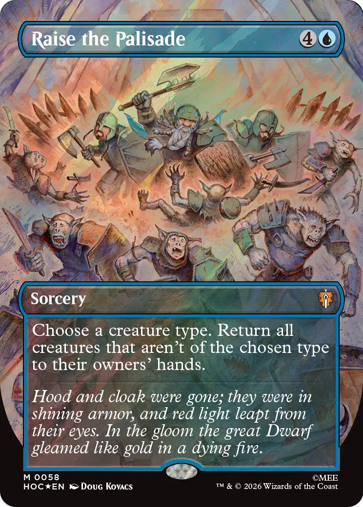 Raise the Palisade (Borderless) (Surge Foil) [The Hobbit: Eternal-Legal] | Deep Dive Games St. Marys