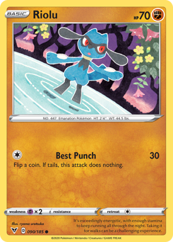 Riolu (090/185) [Sword & Shield: Vivid Voltage] | Deep Dive Games St. Marys
