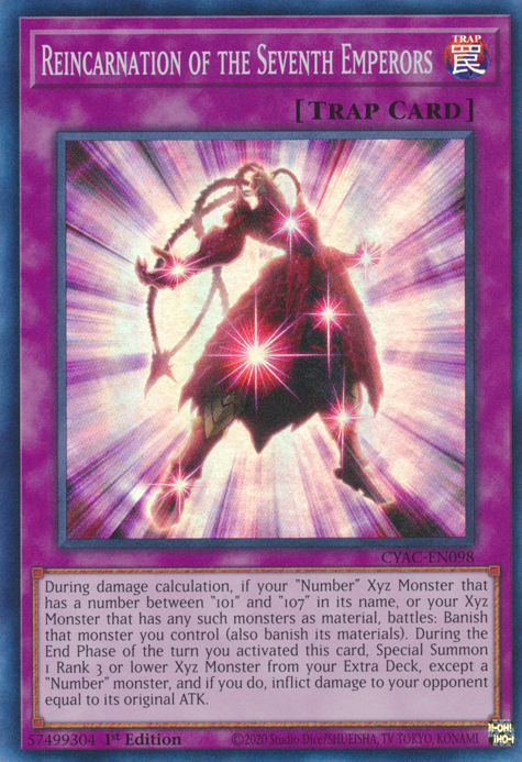 Reincarnation of the Seventh Emperors [CYAC-EN098] Super Rare | Deep Dive Games St. Marys