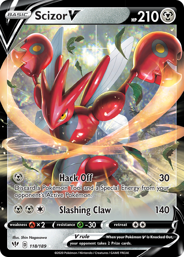 Scizor V (118/189) [Sword & Shield: Darkness Ablaze] | Deep Dive Games St. Marys
