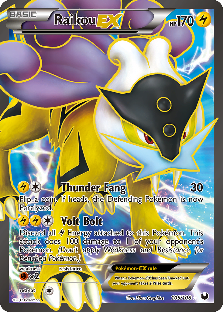 Raikou EX (105/108) [Black & White: Dark Explorers] | Deep Dive Games St. Marys