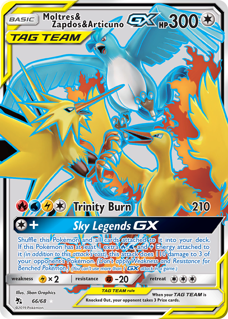 Moltres & Zapdos & Articuno GX (66/68) [Sun & Moon: Hidden Fates] | Deep Dive Games St. Marys