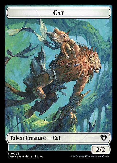 Spirit (0010) // Cat (0005) Double-Sided Token [Commander Masters Tokens] | Deep Dive Games St. Marys