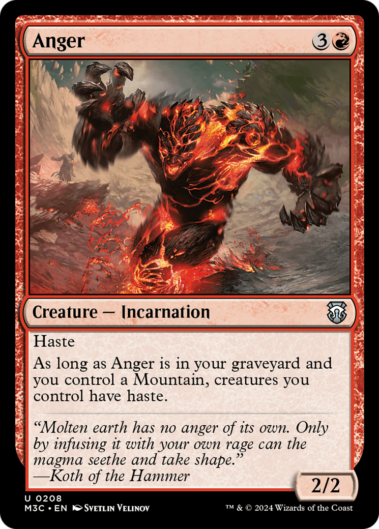 Anger (Ripple Foil) [Modern Horizons 3 Commander] | Deep Dive Games St. Marys