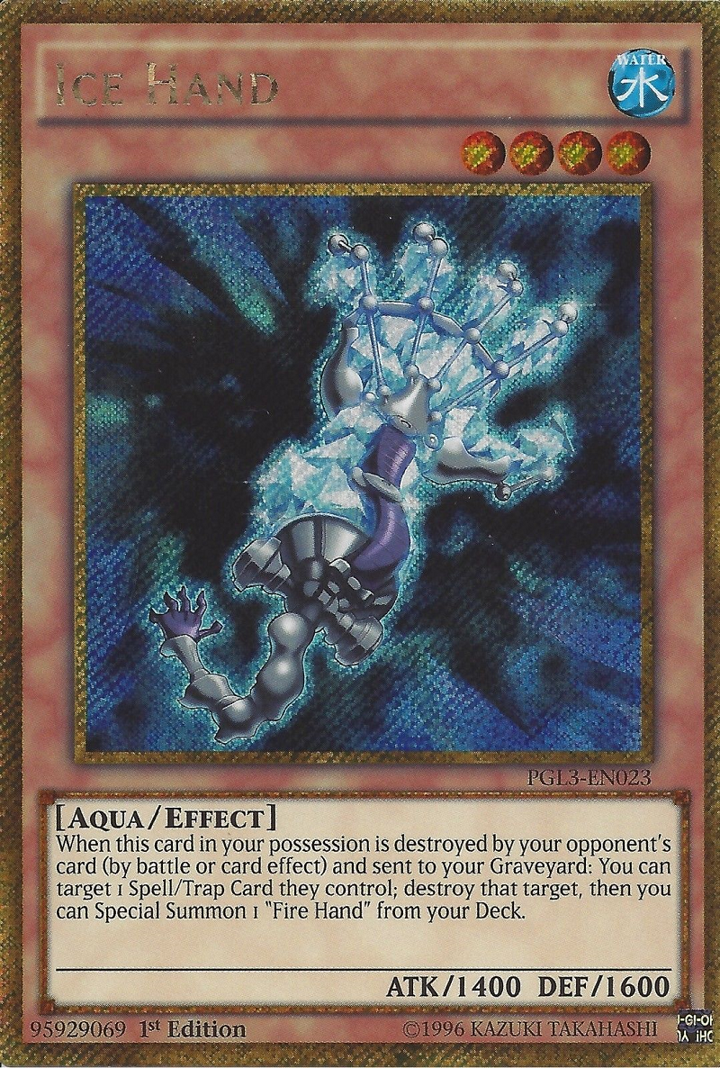 Ice Hand [PGL3-EN023] Gold Secret Rare | Deep Dive Games St. Marys