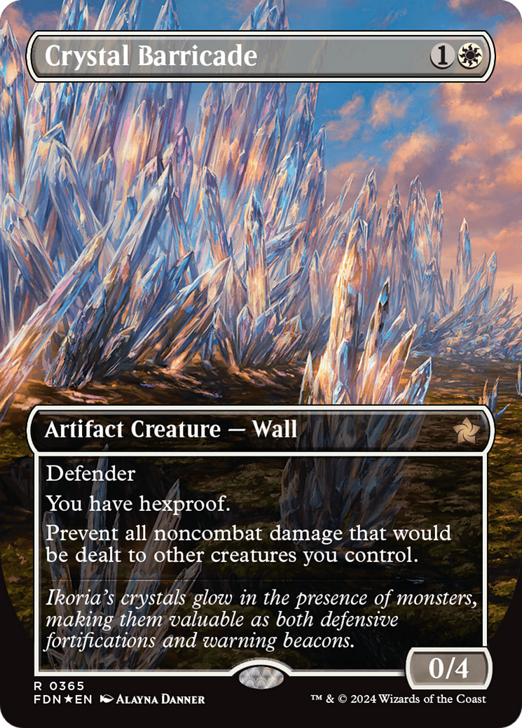 Crystal Barricade (Borderless) (Mana Foil) [Foundations] | Deep Dive Games St. Marys