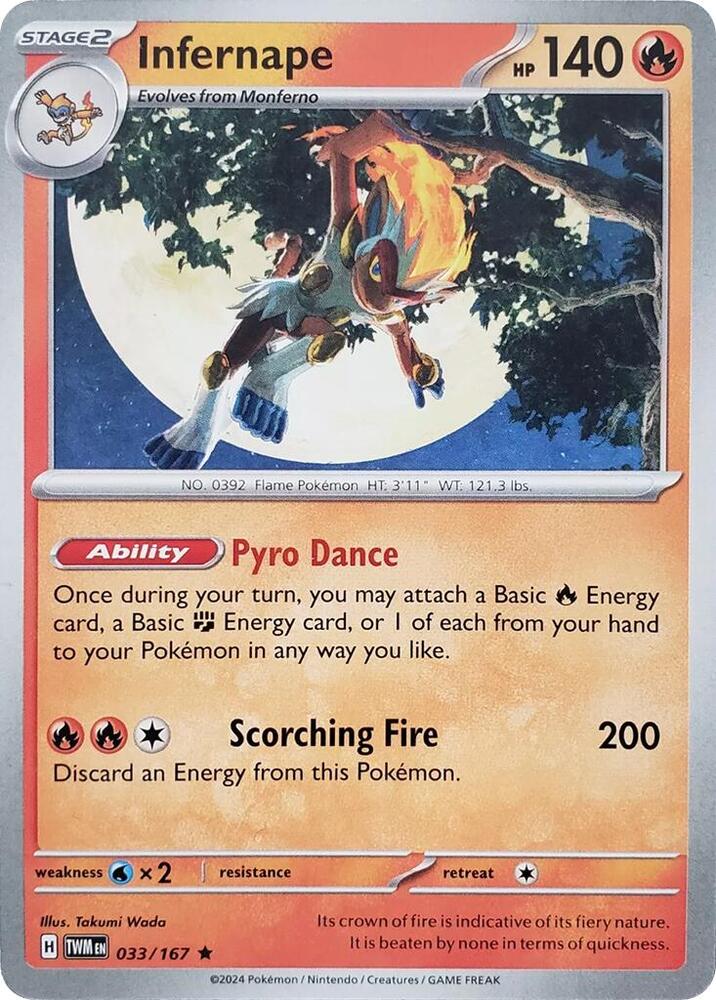 Infernape (033/167) (Theme Deck Exclusive) [Scarlet & Violet: Twilight Masquerade] | Deep Dive Games St. Marys