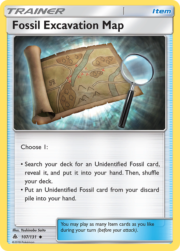 Fossil Excavation Map (107/131) [Sun & Moon: Forbidden Light] | Deep Dive Games St. Marys
