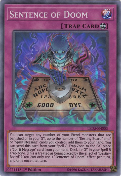 Sentence of Doom [LED5-EN005] Super Rare | Deep Dive Games St. Marys
