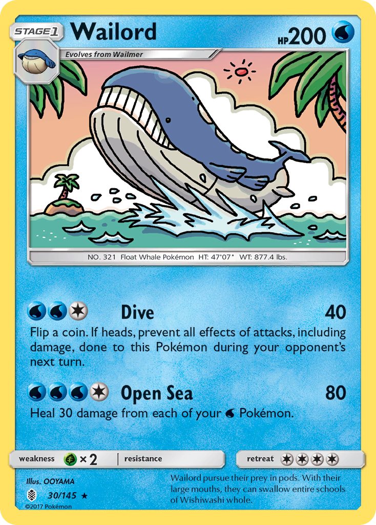 Wailord (30/145) [Sun & Moon: Guardians Rising] | Deep Dive Games St. Marys
