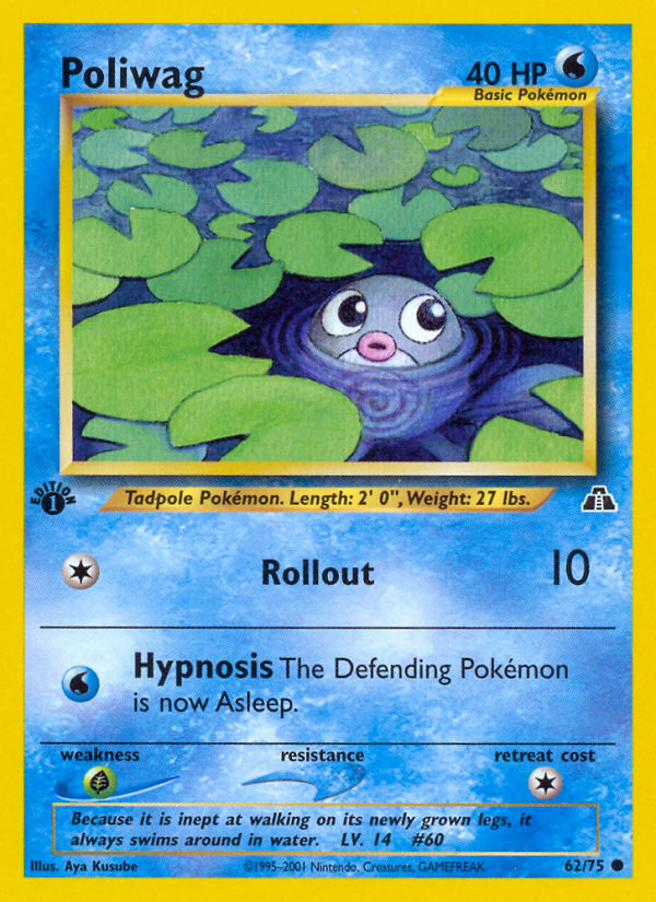 Poliwag (62/75) [Neo Discovery 1st Edition] | Deep Dive Games St. Marys